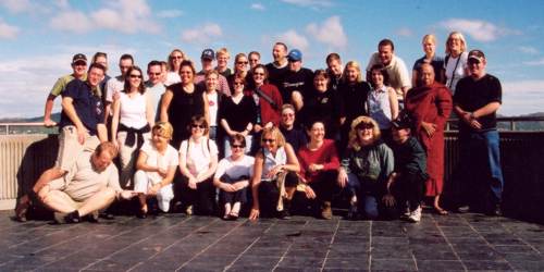 group with monk in Wellington